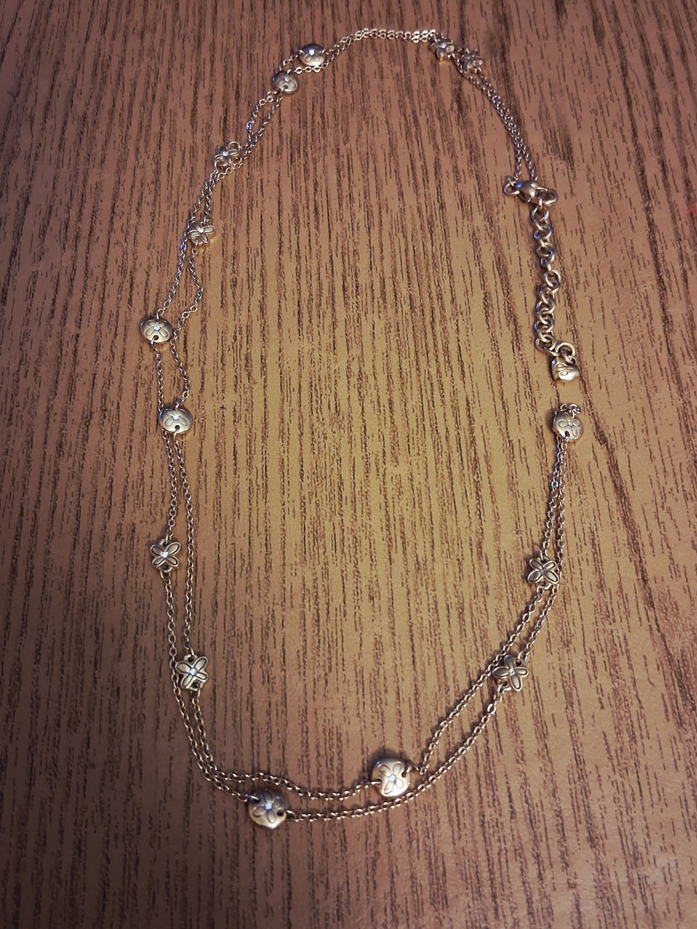 Brighton Gold-Tone Floral Station Necklace with Small Flower Charms - Picture 4 of 8